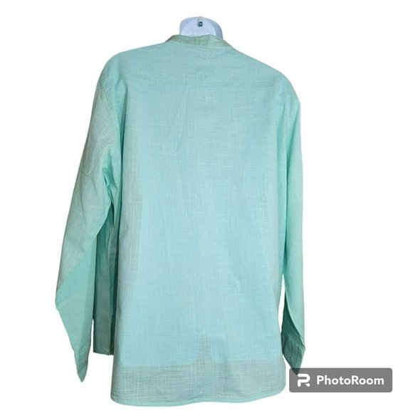Coof Andy Tunic Shirt, Men 3XL, Mint Green,Cotton, Long Sleeve, Lightweight, EUC - Picture 2 of 13